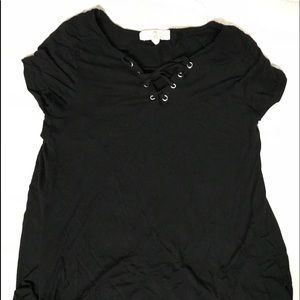 black lace up top